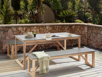 Spisebord utendørs Notteri 90x180 cm Betong - Grå/Brun - Hagemøbler & utemiljø - Hagebord - Spisebord ute