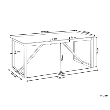 Spisebord utendørs Notteri 90x180 cm Betong - Grå/Brun - Hagemøbler & utemiljø - Hagebord - Spisebord ute