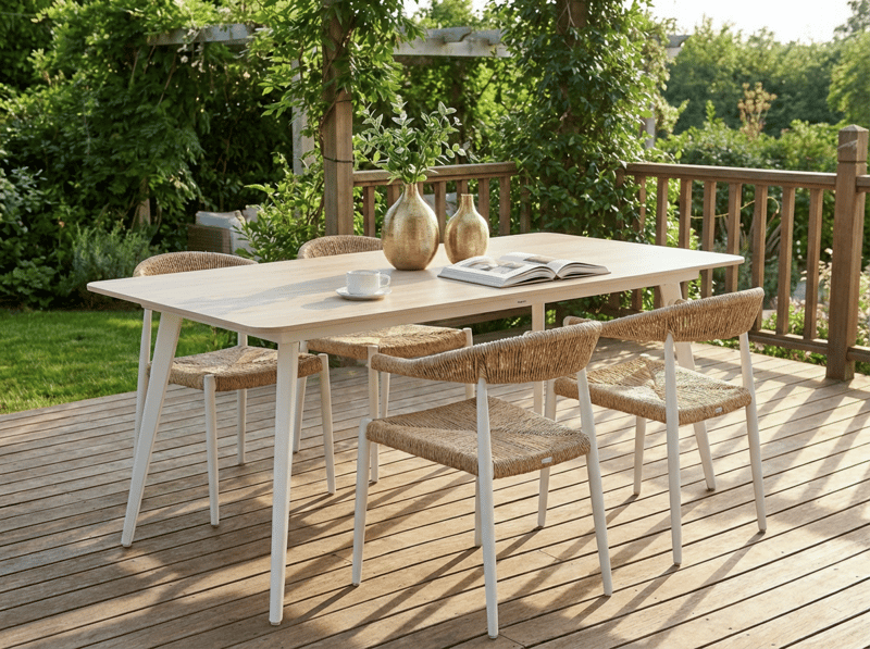 Spisebord utendørs Rodallo 90x160 cm Stein - Beige/hvit - Hagemøbler & utemiljø - Hagebord - Spisebord ute