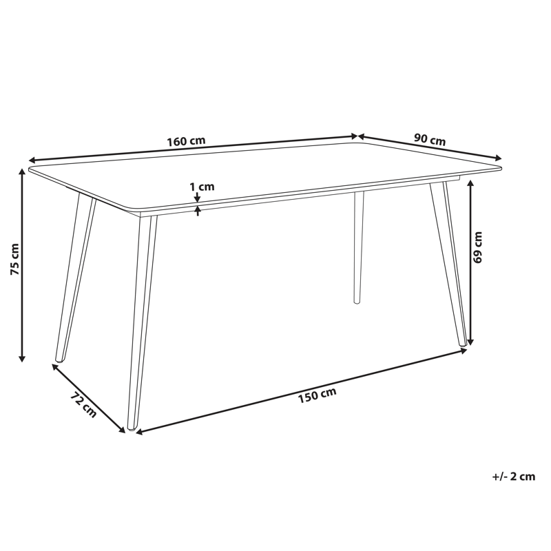 Spisebord utendørs Rodallo 90x160 cm Stein - Hvit - Hagemøbler & utemiljø - Hagebord - Spisebord ute