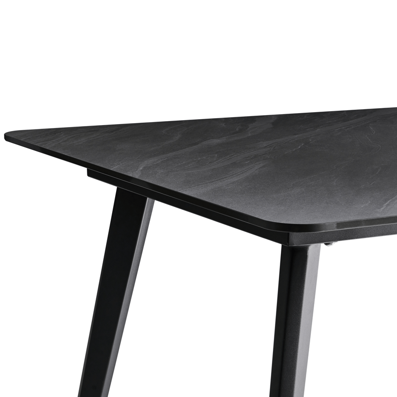 Spisebord utendørs Rodallo 90x160 cm Stein - Svart - Hagemøbler & utemiljø - Hagebord - Spisebord ute