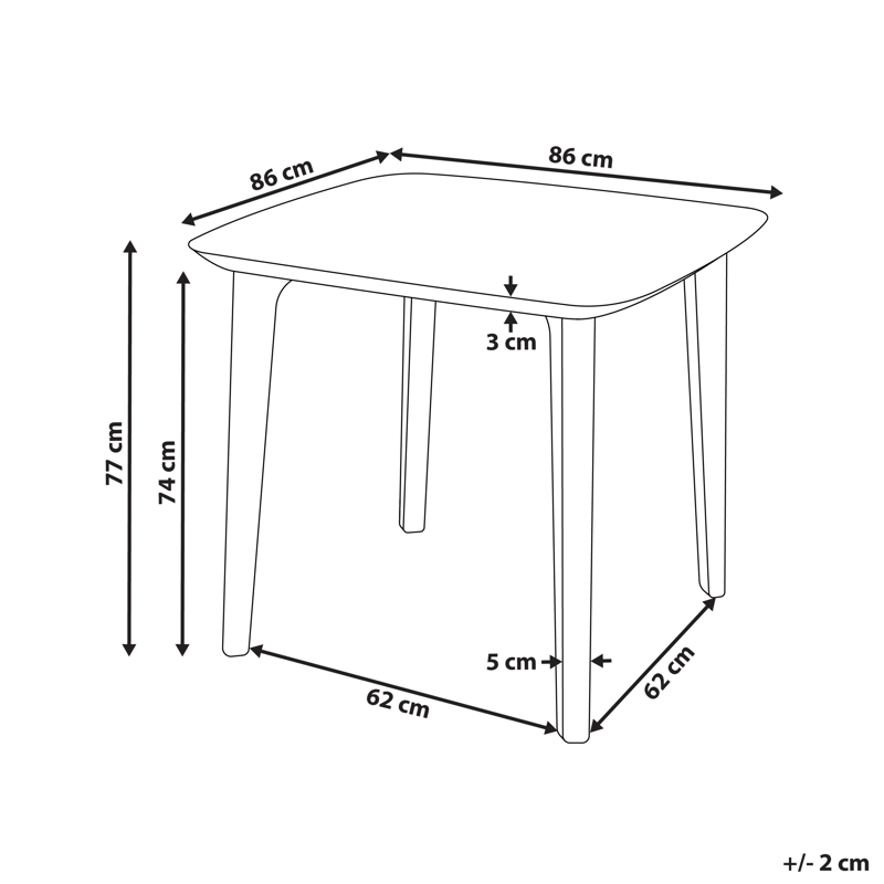 Spisebord utendørs Sorico 86 cm 86 cm - Grå - Hagemøbler & utemiljø - Hagebord - Spisebord ute