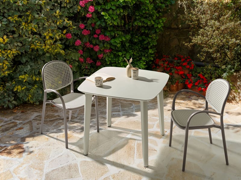 Spisebord utendørs Sorico 86x86 cm - Beige - Hagemøbler & utemiljø - Hagebord - Spisebord ute