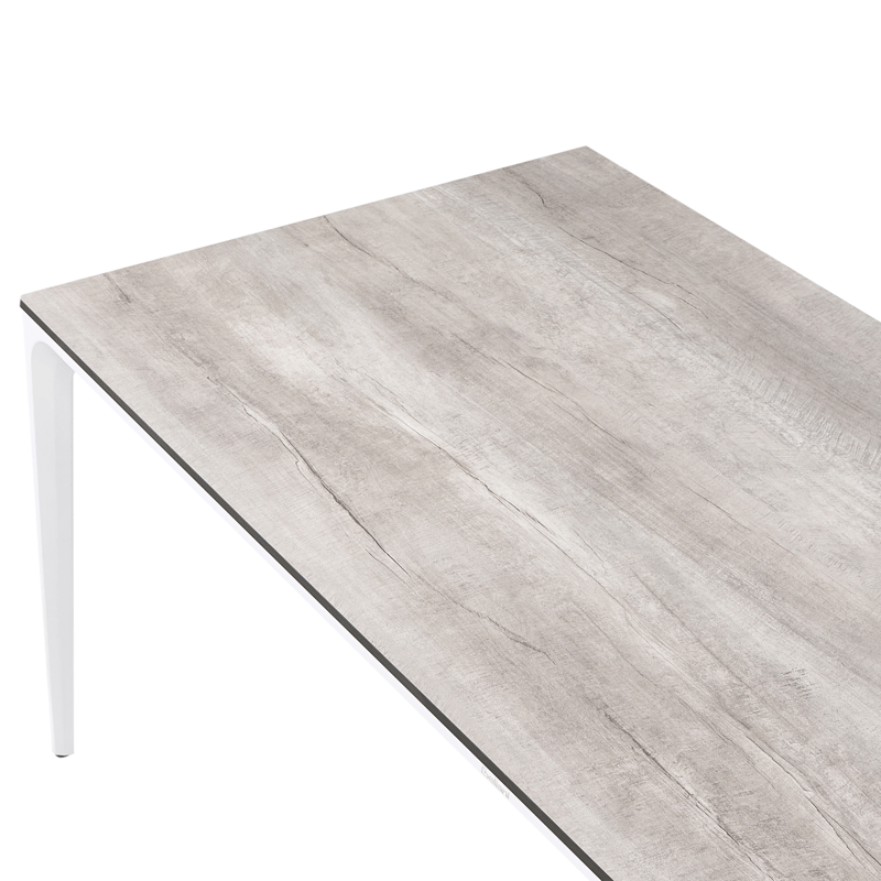 Spisebord utendørs Sovareto 90x180 cm imitasjon av tre - Grå/hvit - Hagemøbler & utemiljø - Hagebord - Spisebord ute