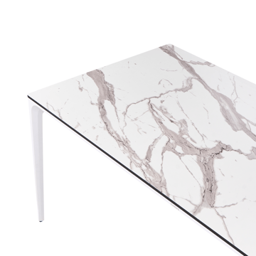 Spisebord utendørs Sovareto 90x180 cm marmoreffekt - Hvit - Hagemøbler & utemiljø - Hagebord - Spisebord ute