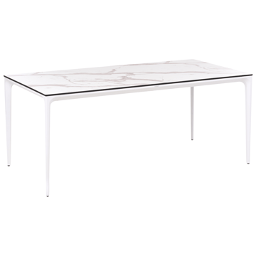 Spisebord utendørs Sovareto 90x180 cm marmoreffekt - Hvit - Hagemøbler & utemiljø - Hagebord - Spisebord ute