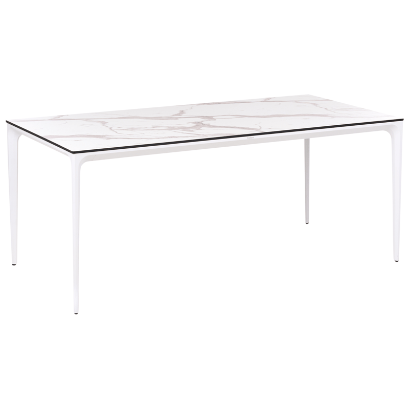 Spisebord utendørs Sovareto 90x180 cm marmoreffekt - Hvit - Hagemøbler & utemiljø - Hagebord - Spisebord ute