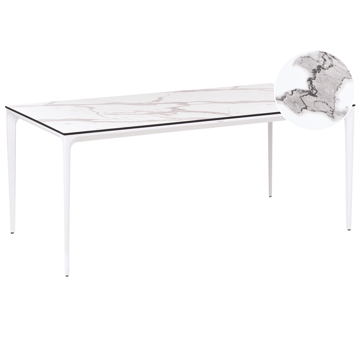 Spisebord utendørs Sovareto 90x180 cm marmoreffekt - Hvit - Hagemøbler & utemiljø - Hagebord - Spisebord ute