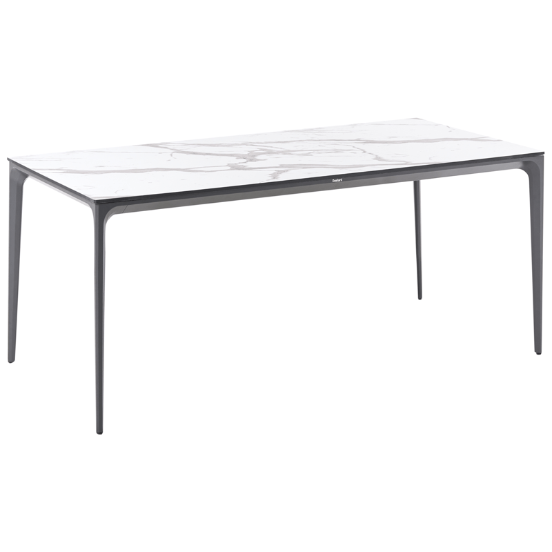 Spisebord utendørs Sovareto 90x180 cm marmoreffekt - Hvit/Grå - Hagemøbler & utemiljø - Hagebord - Spisebord ute