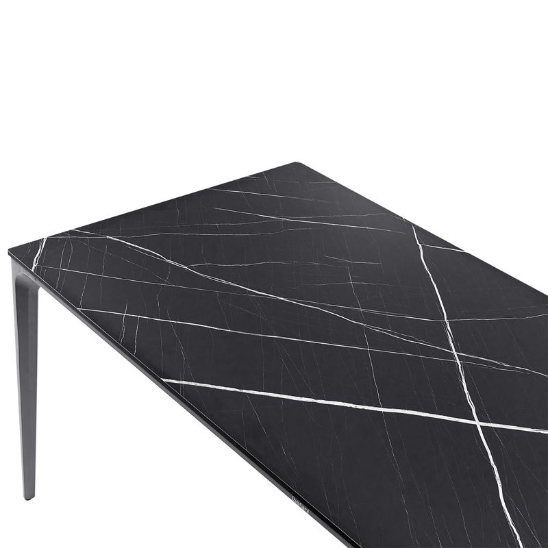 Spisebord utendørs Sovareto 90x180 cm marmoreffekt - Svart/Grå - Hagemøbler & utemiljø - Hagebord - Spisebord ute