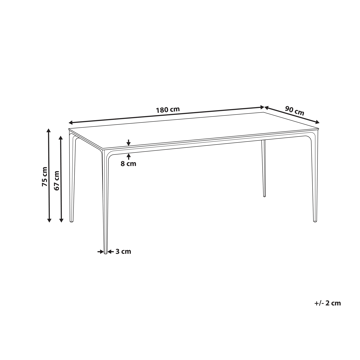 Spisebord utendørs Sovareto 90x180 cm marmoreffekt - Svart/Hvit - Hagemøbler & utemiljø - Hagebord - Spisebord ute
