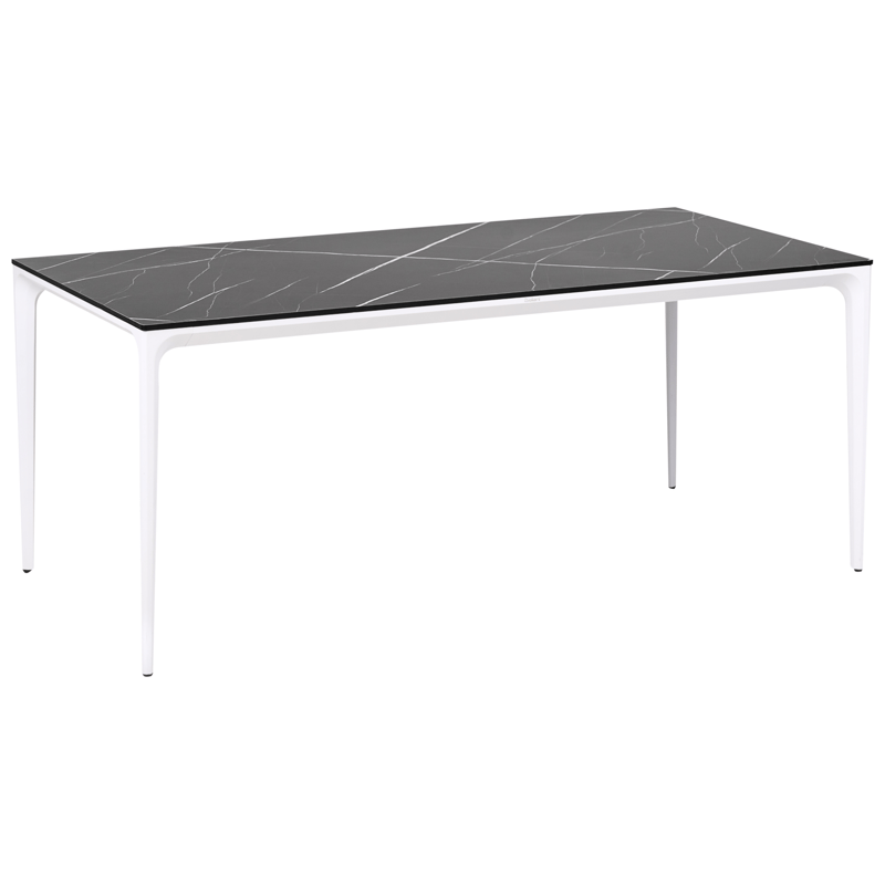 Spisebord utendørs Sovareto 90x180 cm marmoreffekt - Svart/Hvit - Hagemøbler & utemiljø - Hagebord - Spisebord ute