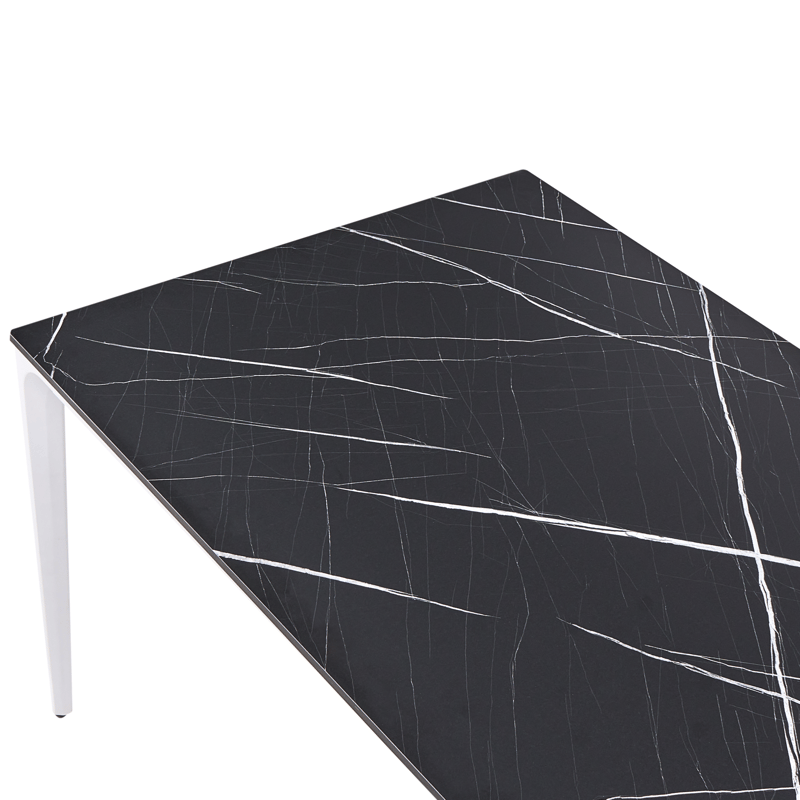 Spisebord utendørs Sovareto 90x180 cm marmoreffekt - Svart/Hvit - Hagemøbler & utemiljø - Hagebord - Spisebord ute