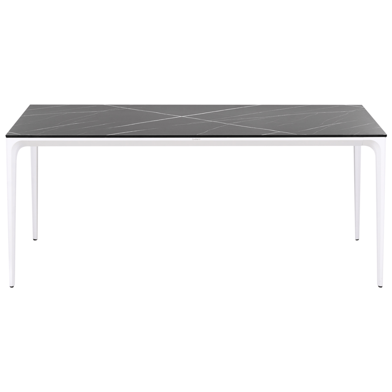 Spisebord utendørs Sovareto 90x180 cm marmoreffekt - Svart/Hvit - Hagemøbler & utemiljø - Hagebord - Spisebord ute