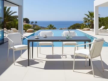 Spisebord utendørs Sovareto 90x180 cm steineffekt - Grå - Hagemøbler & utemiljø - Hagebord - Spisebord ute