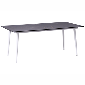 Spisebord utendørs Tolentino 90x180 cm marmoreffekt - Hvit/Grå - Hagemøbler & utemiljø - Hagebord - Spisebord ute