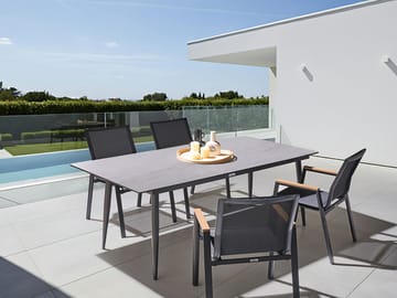 Spisebord utendørs Tolentino 90x180 cm steineffekt - Grå/Beige - Hagemøbler & utemiljø - Hagebord - Spisebord ute