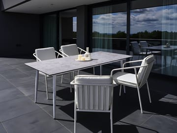 Spisebord utendørs Tolentino 90x180 cm steineffekt - Grå/hvit - Hagemøbler & utemiljø - Hagebord - Spisebord ute