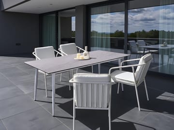 Spisebord utendørs Tolentino 90x180 cm steineffekt - Hvit/Beige - Hagemøbler & utemiljø - Hagebord - Spisebord ute