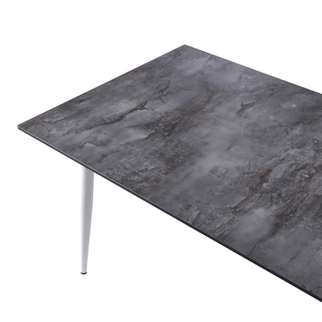 Spisebord utendørs Tolentino 90x180 cm steineffekt - Hvit/Grå - Hagemøbler & utemiljø - Hagebord - Spisebord ute
