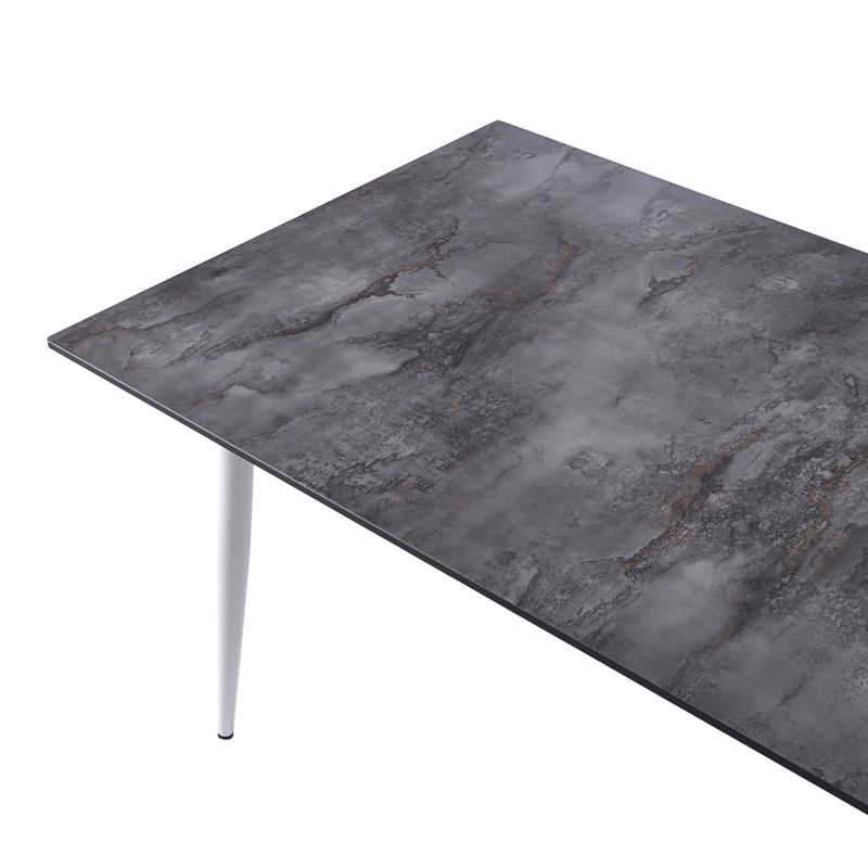 Spisebord utendørs Tolentino 90x180 cm steineffekt - Hvit/Grå - Hagemøbler & utemiljø - Hagebord - Spisebord ute