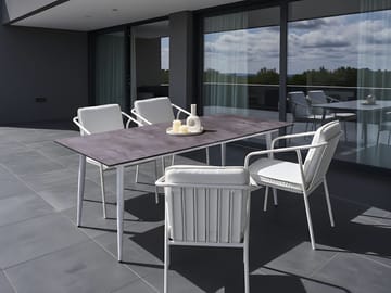 Spisebord utendørs Tolentino 90x180 cm steineffekt - Hvit/Grå - Hagemøbler & utemiljø - Hagebord - Spisebord ute