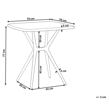 Spisebord utendørs Piave 70x70 cm - Svart - Hagemøbler & utemiljø - Hagebord - Spisebord ute