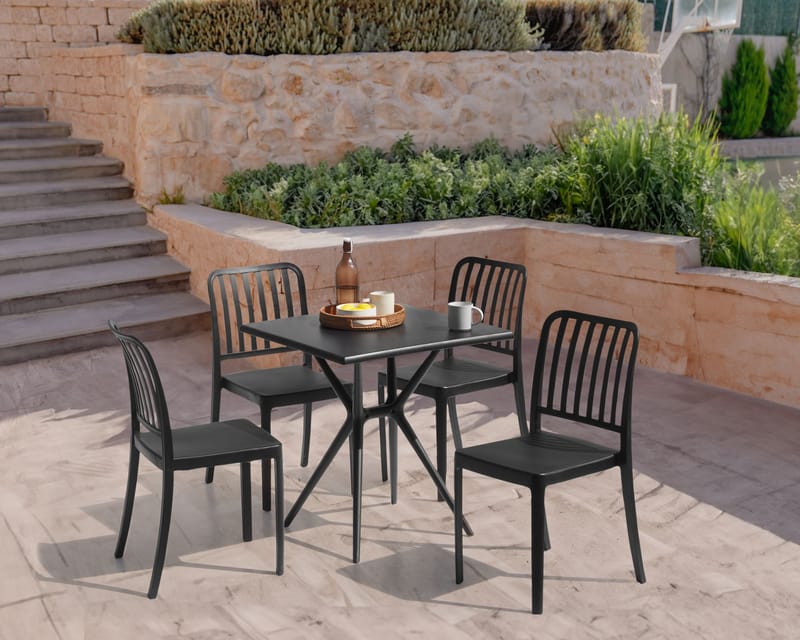 Spisebord utendørs Piave 70x70 cm - Svart - Hagemøbler & utemiljø - Hagebord - Spisebord ute