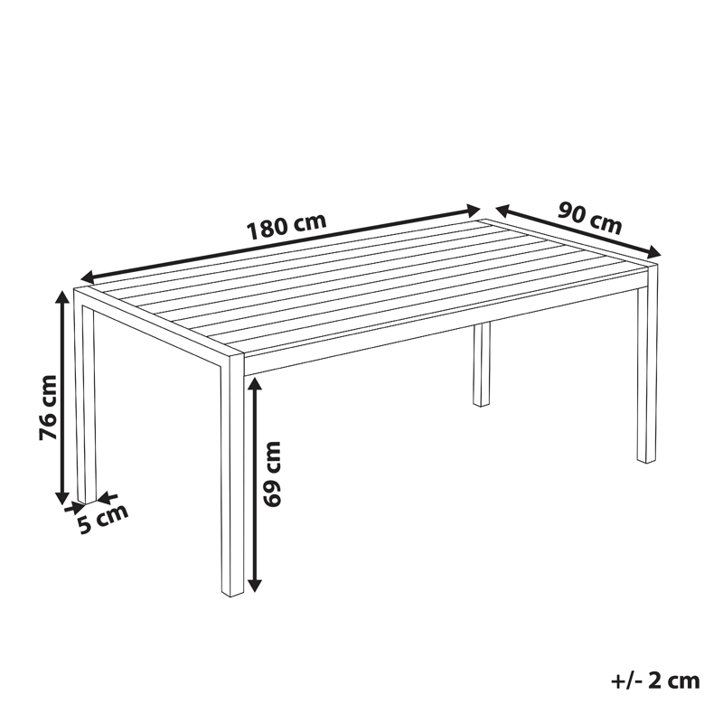 Spisebord Vernio 180 cm - Brun - Hagemøbler & utemiljø - Hagebord - Spisebord ute