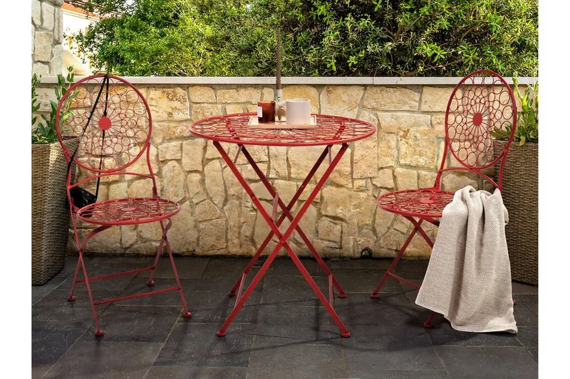 Terrace Cafébord 70 cm - Rød - Hagemøbler & utemiljø - Hagebord - Cafébord