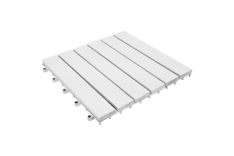 Terrassebord 10 stk hvit 30x30 cm heltre akasie - Hvit - Spisebord ute