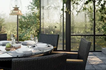 Thor bord rundt 140 cm - Svart - Hagemøbler & utemiljø - Hagebord - Spisebord ute