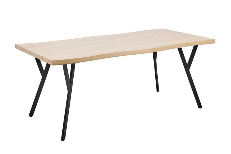 Tiggiano Spisebord 180x90 cm, Lys Brun/Sort