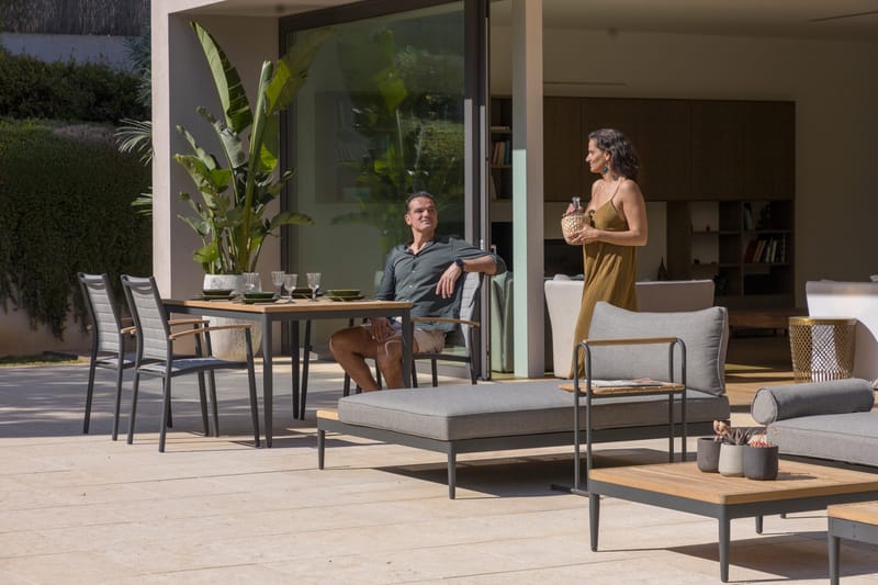 TOPAZ Bord 144 cm - Tre/Grå - Hagemøbler & utemilj ø - Hagebord - Spisebord ute