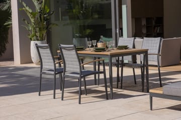 TOPAZ Bord 144 cm - Tre/Grå - Hagemøbler & utemiljø - Hagebord - Spisebord ute