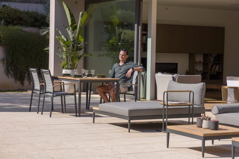 TOPAZ Bord 144 cm - Tre/Grå - Hagemøbler & utemiljø - Hagebord - Spisebord ute