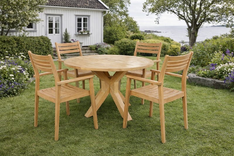 Toscana Bord Ø140 cm - Tre - Hagemøbler & utemiljø - Hagebord - Spisebord ute