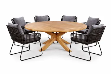 Toscana Utebord Ø180 cm - Naturlig Farget - Hagemøbler & utemiljø - Hagebord - Spisebord ute