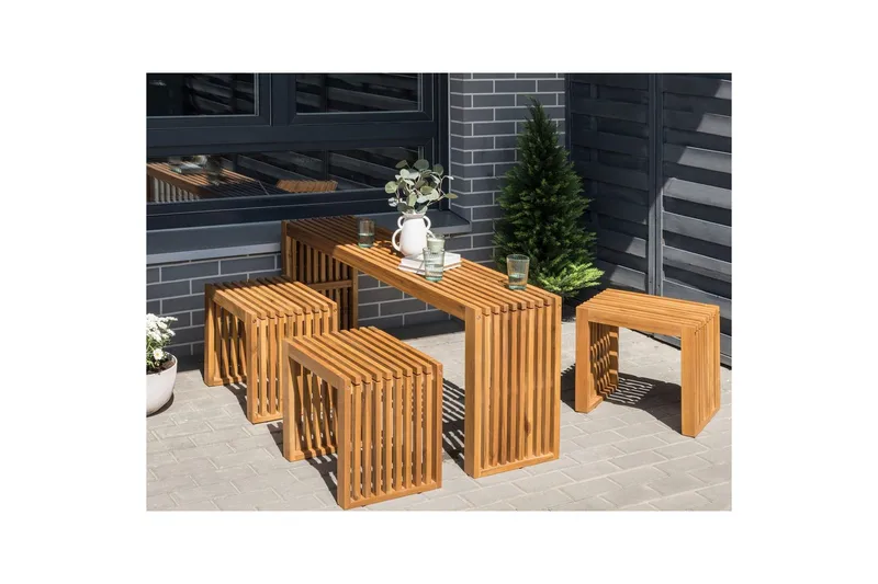 Trädgårdsbord Beliani Bellano 150x35x60 cm Light wood - Hagemøbler & utemiljø - Hagebord - Spisebord ute