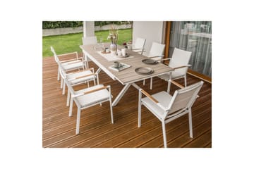 Trädgårdsbord Beliani Fanes Ljus trä/grå Light wood||White - Hagemøbler & utemiljø - Hagebord - Spisebord ute