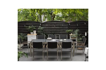 Trädgårdsbord Beliani Grosseto Grå/Svart/Silver, 100x220x74 cm Grey||Black||Silver - Hagemøbler & utemiljø - Hagebord - Spisebord ute
