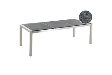 Trädgårdsbord Beliani Grosseto Grå/Svart/Silver, 100x220x74 cm Grey||Black||Silver - Hagemøbler & utemiljø - Hagebord - Spisebord ute