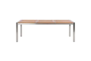Trädgårdsbord Beliani Grosseto Grå/Svart/Silver, 100x220x74 cm Light wood||Silver - Hagemøbler & utemiljø - Hagebord - Spisebord ute