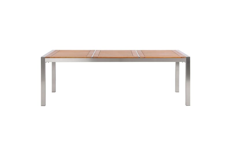 Trädgårdsbord Beliani Grosseto Grå/Svart/Silver, 100x220x74 cm Light wood||Silver - Hagemøbler & utemiljø - Hagebord - Spisebord ute
