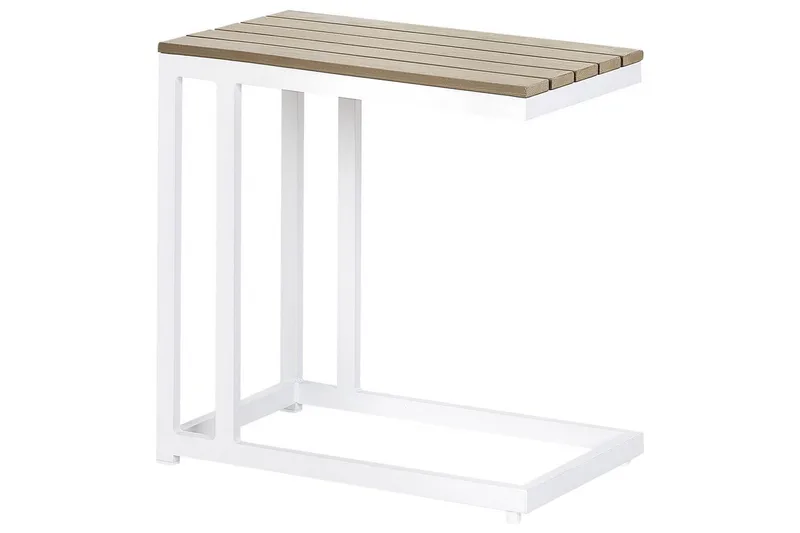 Trädgårdsbord Beliani Messina Ljus trä/vit, 35x60x59 cm Light wood||White