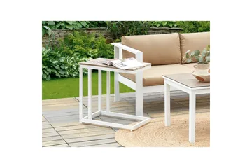Trädgårdsbord Beliani Messina Ljus trä/vit, 35x60x59 cm Light wood||White - Hagemøbler & utemiljø - Hagebord - Spisebord ute