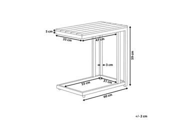 Trädgårdsbord Beliani Messina Ljus trä/vit, 35x60x59 cm Light wood||White - Hagemøbler & utemiljø - Hagebord - Spisebord ute