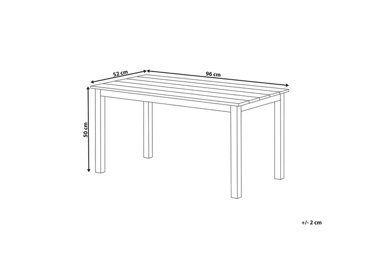 Trädgårdsbord Beliani Messina Ljus trä/vit, 52x96x50 cm Light wood||White - Hagemøbler & utemiljø - Hagebord - Spisebord ute