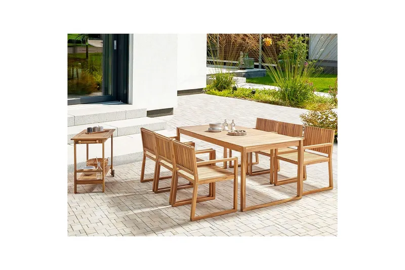 Trädgårdsbord Beliani Sassari Ii Light wood - Hagemøbler & utemiljø - Hagebord - Spisebord ute