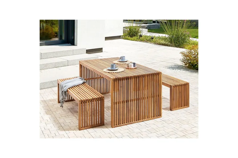 Trädgårdsbord Beliani Sulzano Light wood - Hagemøbler & utemiljø - Hagebord - Spisebord ute